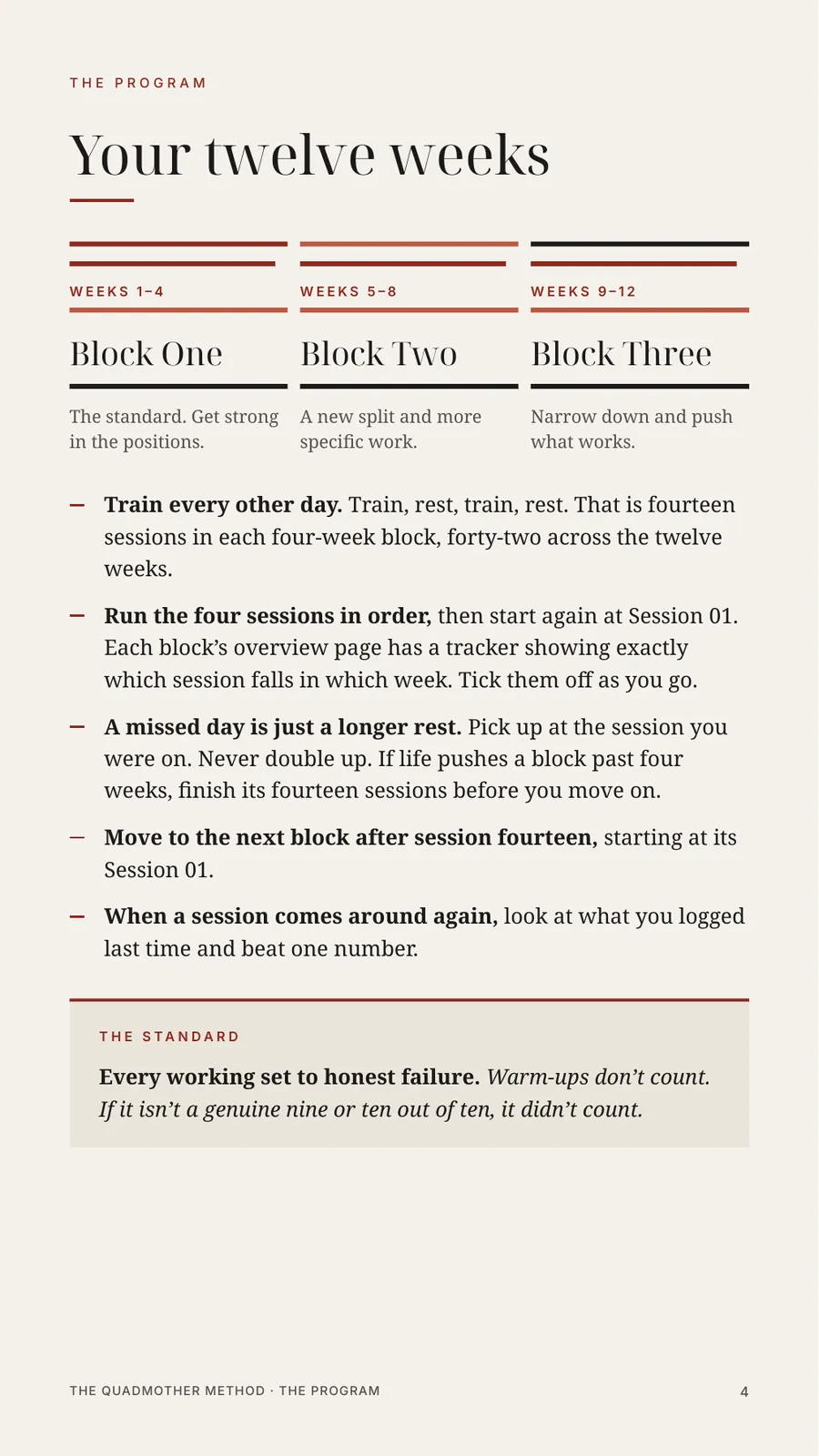 Program page: your 12 weeks